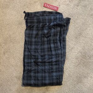 NWT- Merona Men's Black & Dark Gray Plaid Lounge Pants